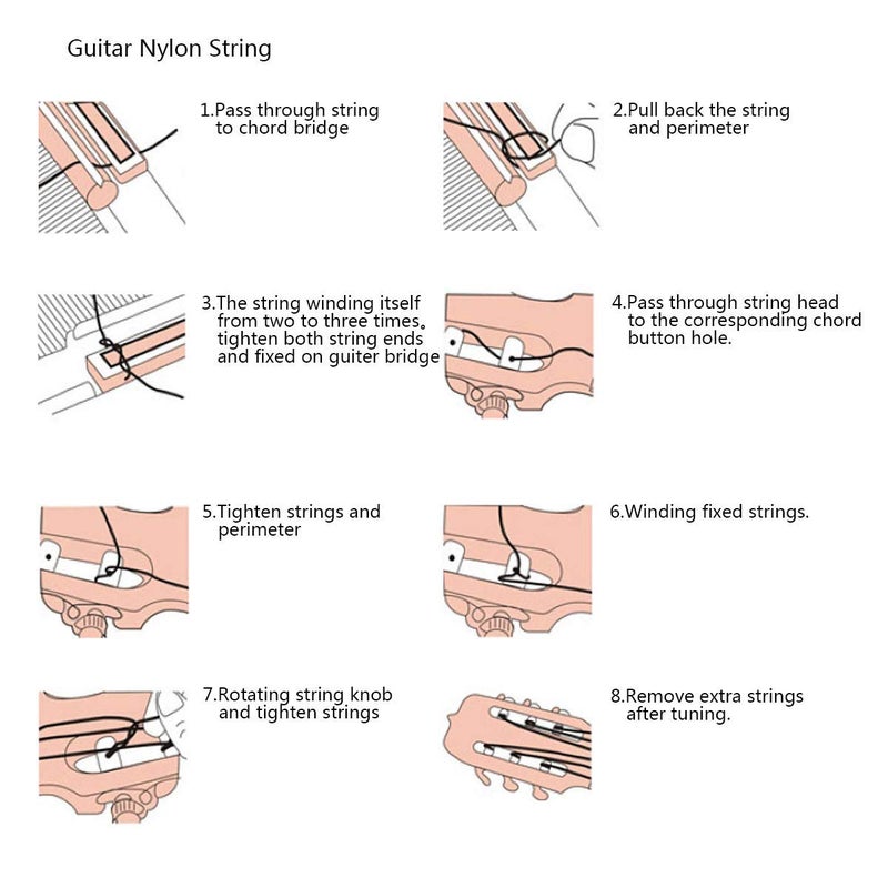 JYsun Clear Nylon Classical Guitar Strings 2 Full Sets, With Winder Cutter Pin Puller 3 in 1 Restringing Tool - Image 4